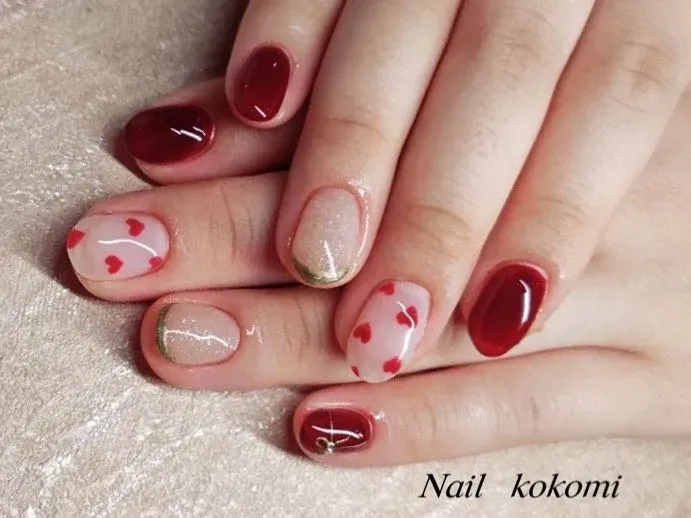 ハート柄やドット柄を並べるとシンプルだけど可愛いんです♪